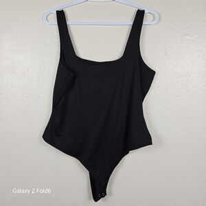 Forever 21+ Black Scoop‎ Neck Bodysuit Plus Size Stretch One Piece 0X